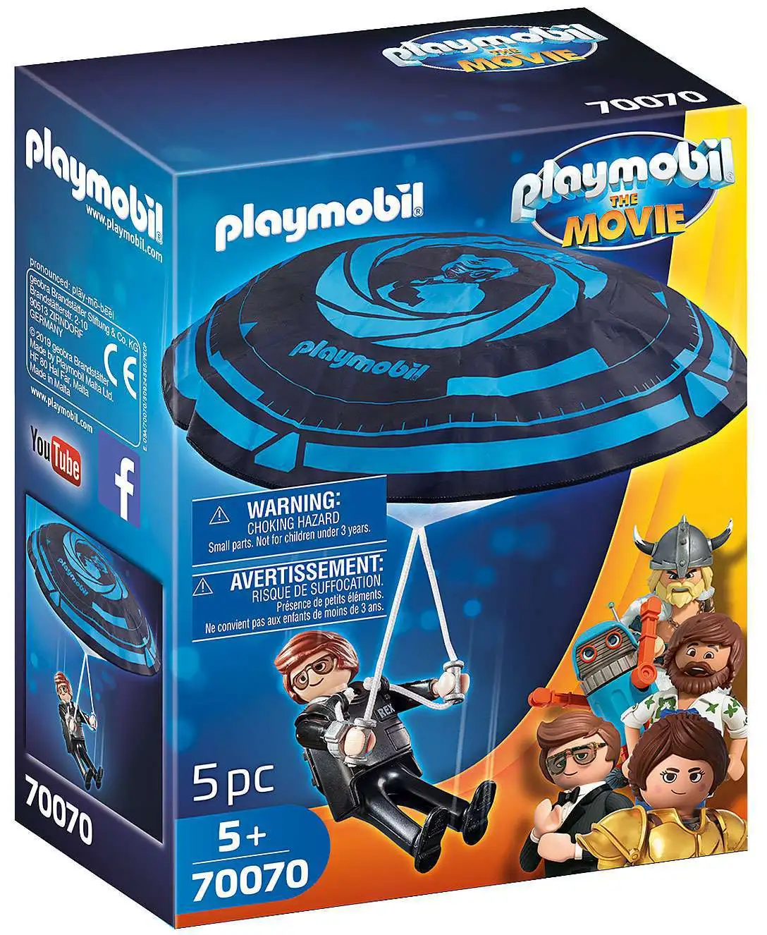 Playmobil The Movie Rex Dasher with Parachute Set #70070 [Loose]