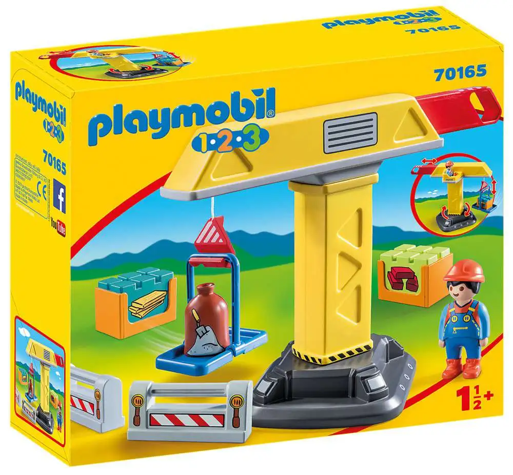 Playmobil 1.2.3 Construction Crane Set 70165 ToyWiz