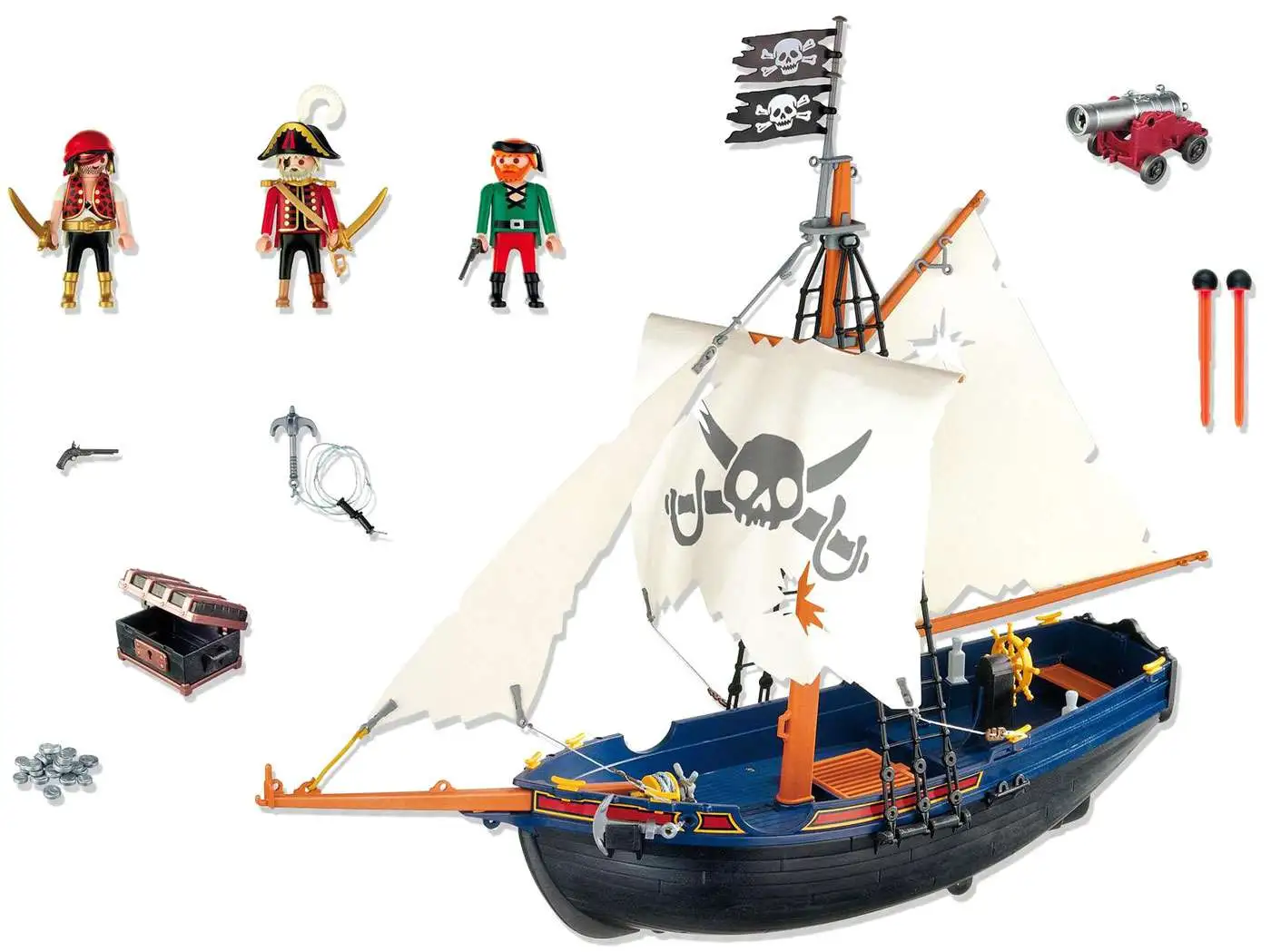 Playmobil 5810 Pirate Ship and Crew With Canon Pirate Corsair 