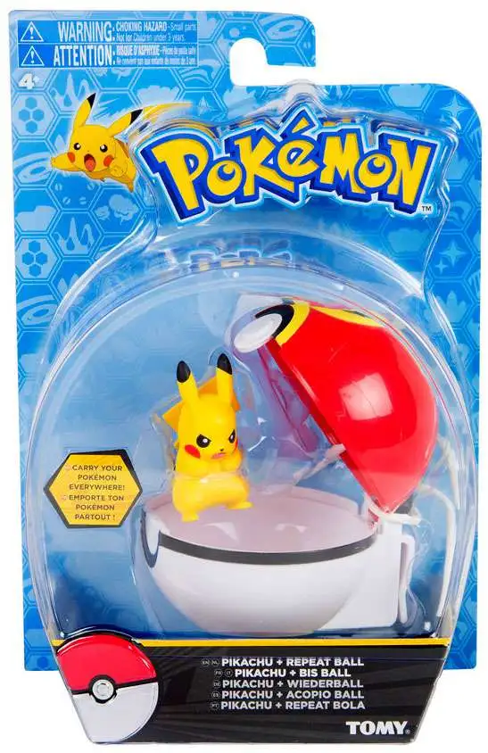 Pokemon Clip n Carry Pokeball Pikachu & Repeat Ball Figure Set [Angry]