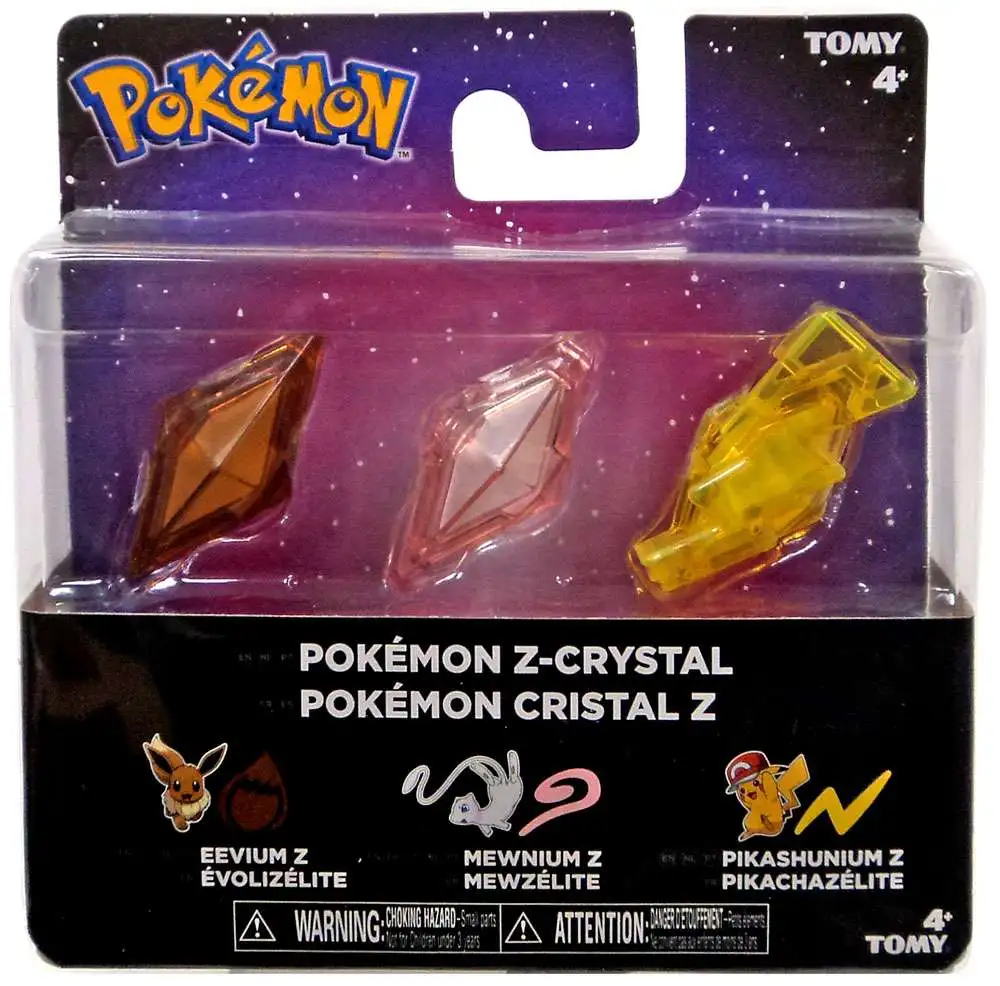 Pokemon Pokemon Z Ring Eevium Z Mewnium Z Pikashunium Z Crystal 3 Pack Tomy Toywiz