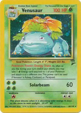 Pokemon Base Set Holo Rare Venusaur #18 [Lightly Played]