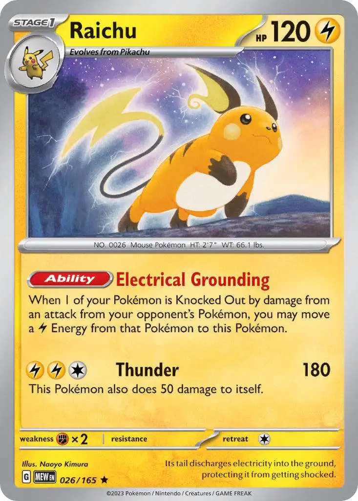 Pokemon Scarlet & Violet 151 Rare Raichu #26