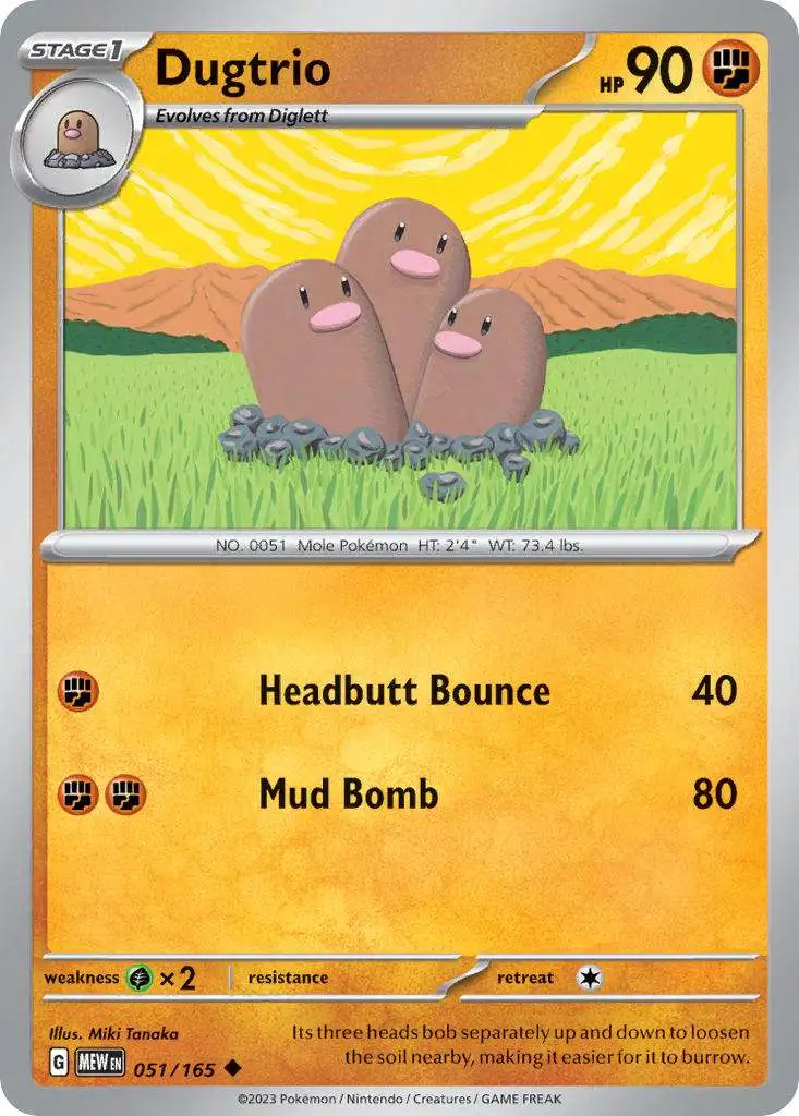 Pokemon Scarlet & Violet 151 Uncommon Dugtrio #51