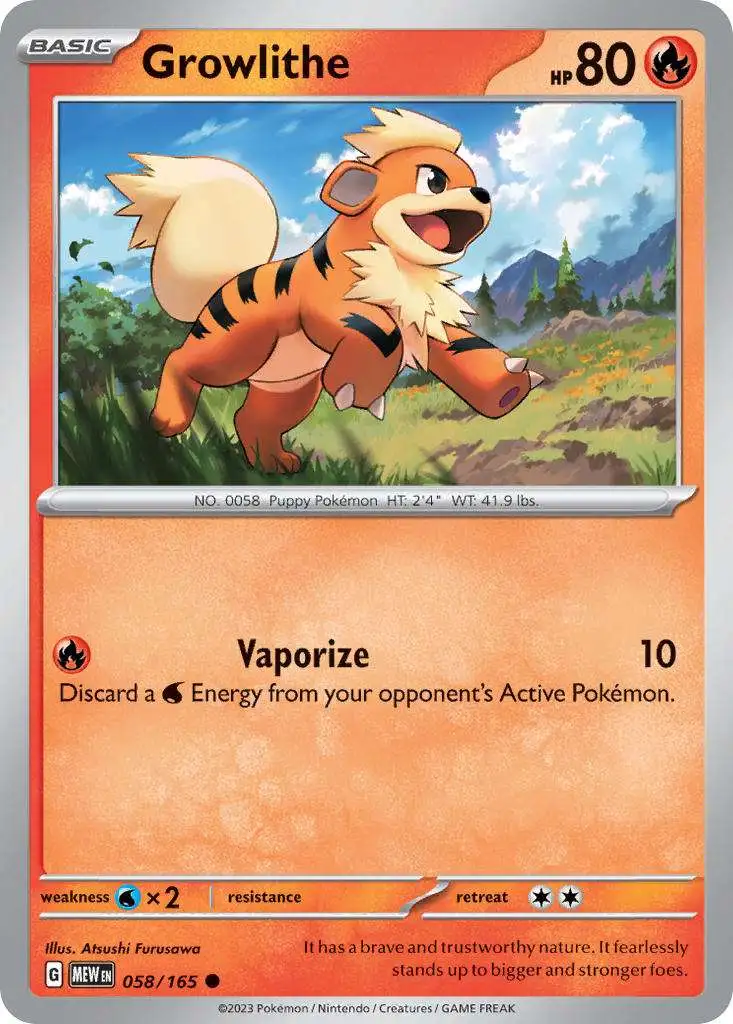 Pokemon Scarlet & Violet 151 Common Growlithe #58