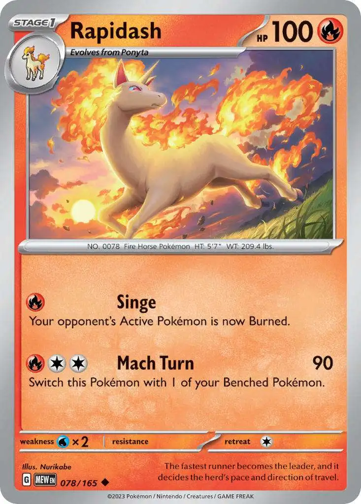 Pokemon Scarlet & Violet 151 Uncommon Rapidash #78