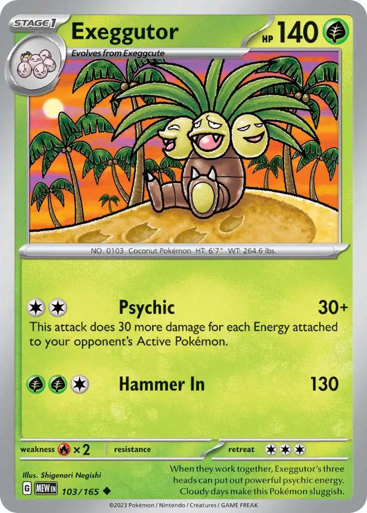 Pokemon Scarlet & Violet 151 Uncommon Exeggutor #103