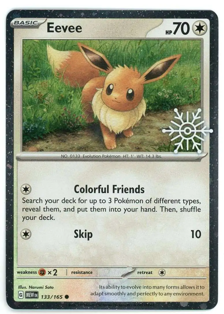 Pokemon Scarlet & Violet 151 Common Eevee #133 [Holiday Calendar Stamp]