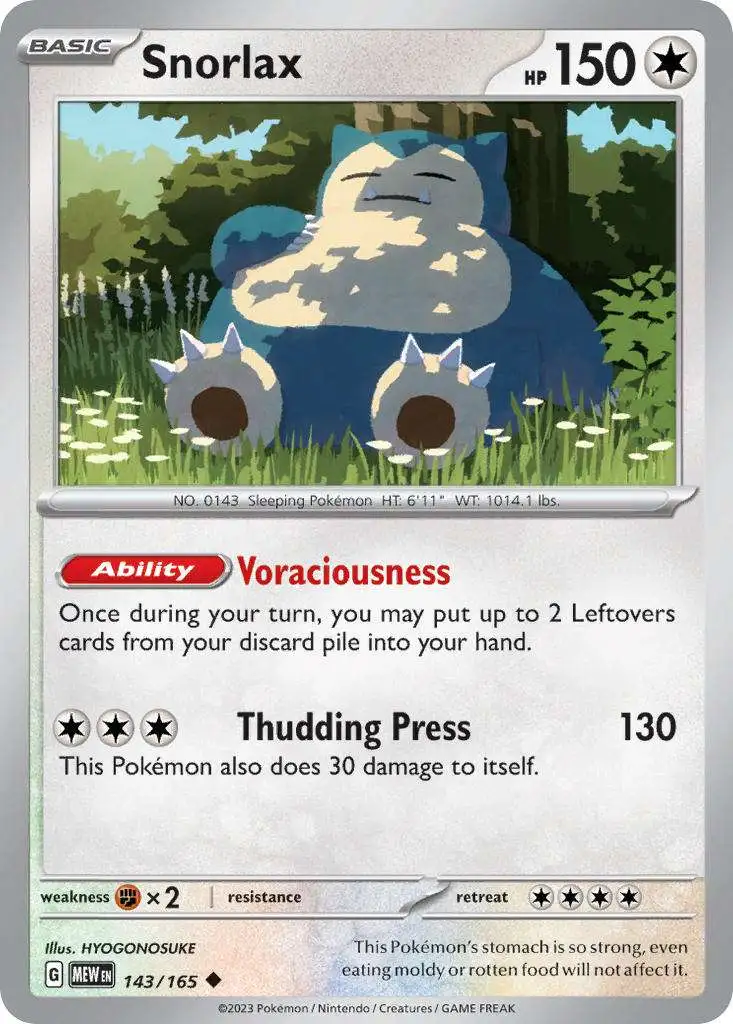 Pokemon Scarlet & Violet 151 Uncommon Snorlax #143