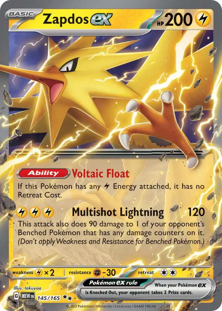 Pokemon Scarlet & Violet 151 Double Rare Zapdos ex #145