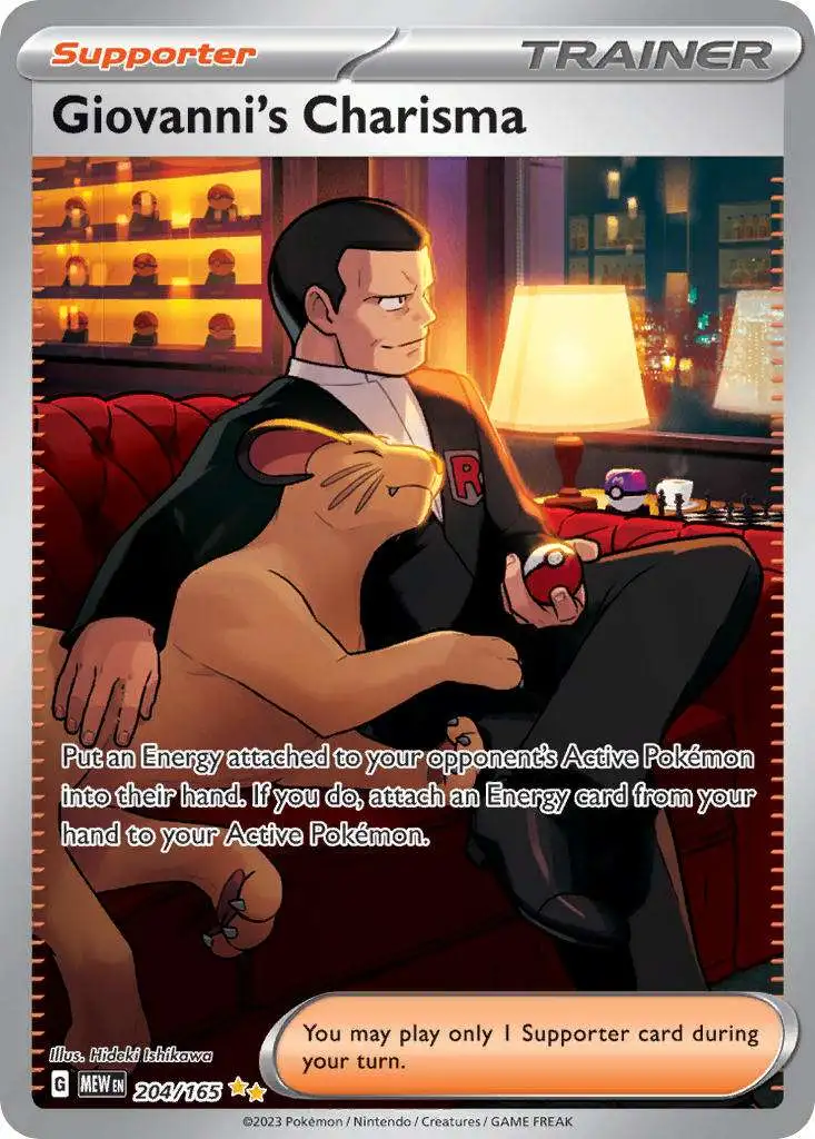 pokemon card giovanni's charisma - 197/165 - Pokemon 151 - Full Art Ultra Rare If you do Giovanni's Charisma - 161/165 (Reverse