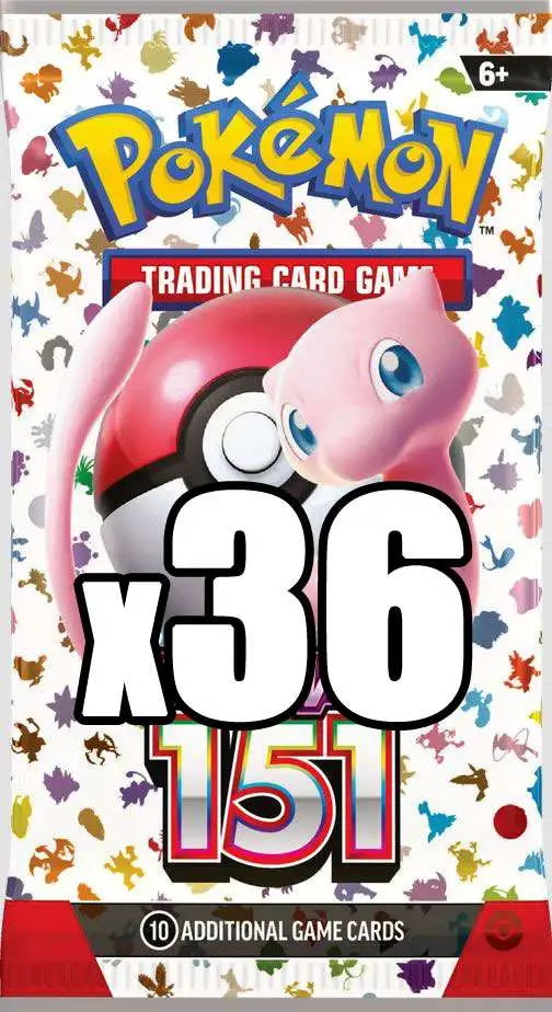 Trading Card Game Scarlet & Violet Pokemon 151 LOT of 36 Booster Packs  [ENGLISH, Equivalent of a Booster Box! 10 Cards Per Pack]