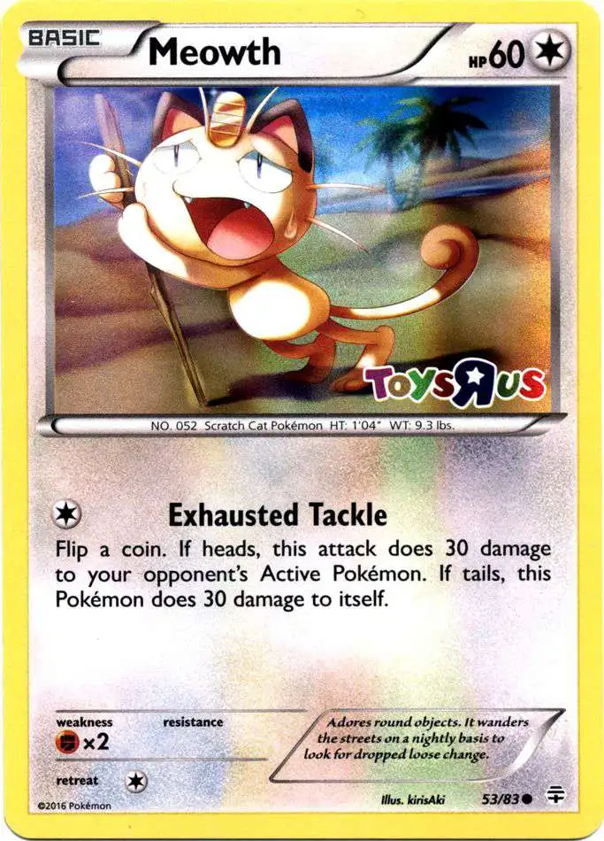 Pokemon Trading Card Game Promo Promo Meowth #53 [Toys 'R Us, Holo Sealed]