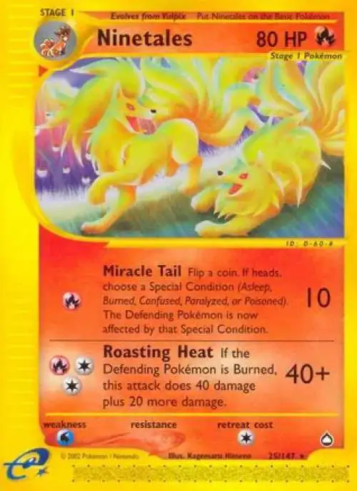 Pokemon Aquapolis Reverse Holo Rare Ninetales #25