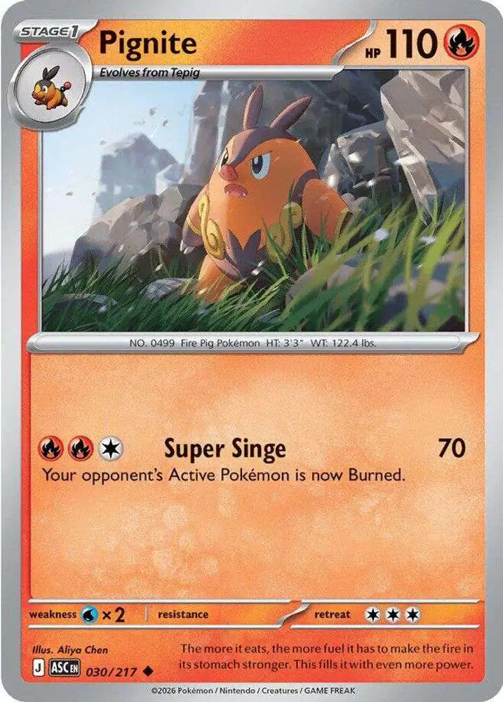 Pokemon Trading Card Game Ascended Heroes Uncommon Pignite #030