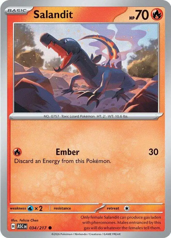 Pokemon Trading Card Game Ascended Heroes Common Salandit #034