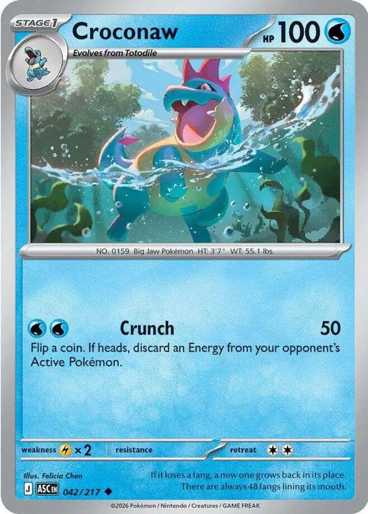 Pokemon Trading Card Game Ascended Heroes Uncommon Croconaw #042
