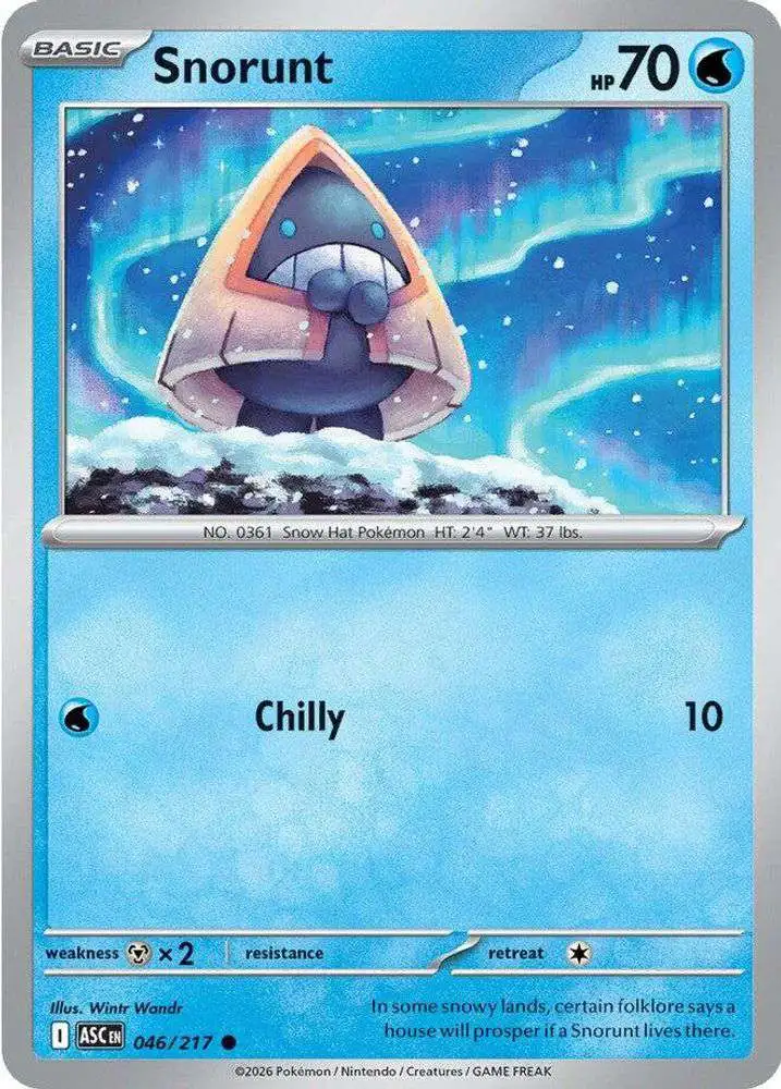 Pokemon Trading Card Game Ascended Heroes Single Card Common Snorunt 046 -  ToyWiz