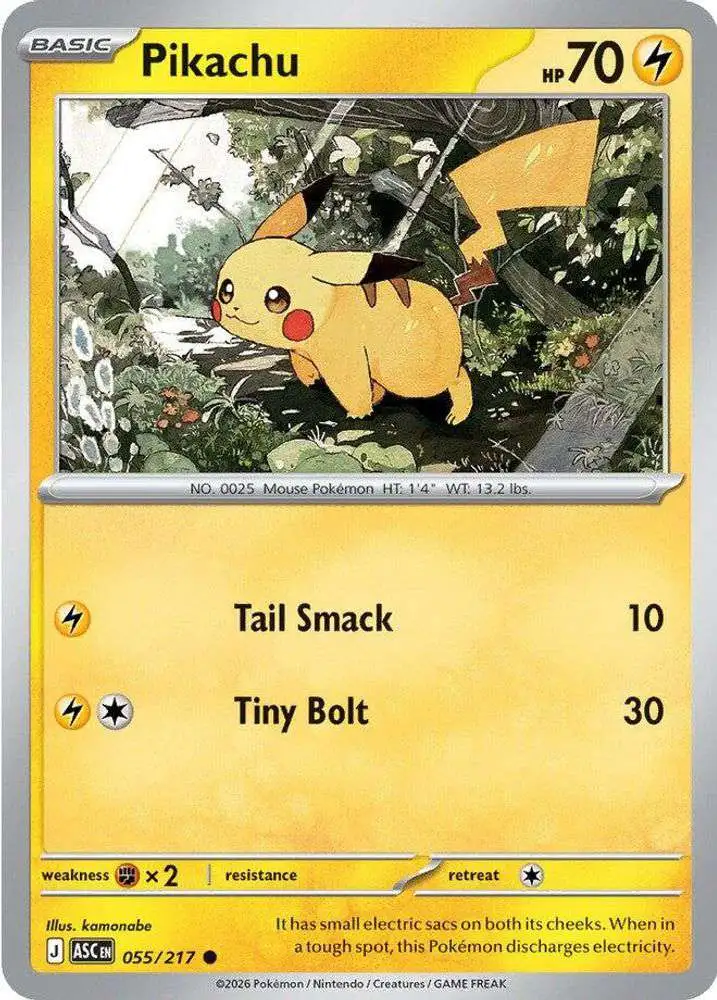 Pokemon Trading Card Game Ascended Heroes Common Pikachu #055
