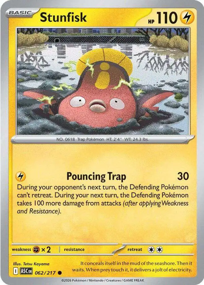 Pokemon Trading Card Game Ascended Heroes Common Stunfisk #062