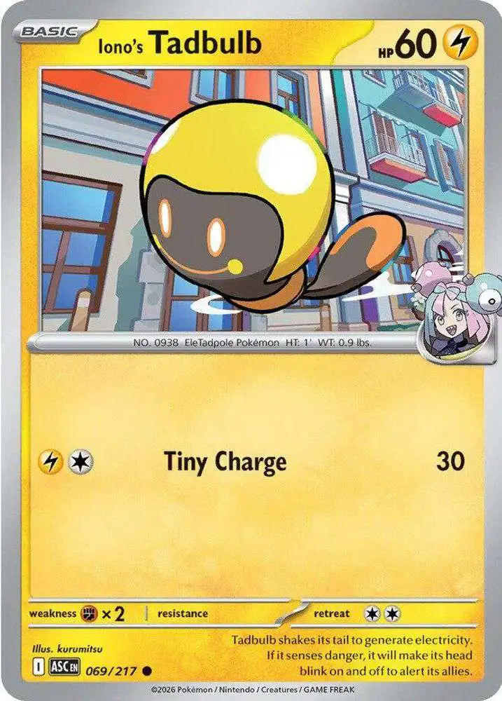 Pokemon Trading Card Game Ascended Heroes Common Iono's Tadbulb #069