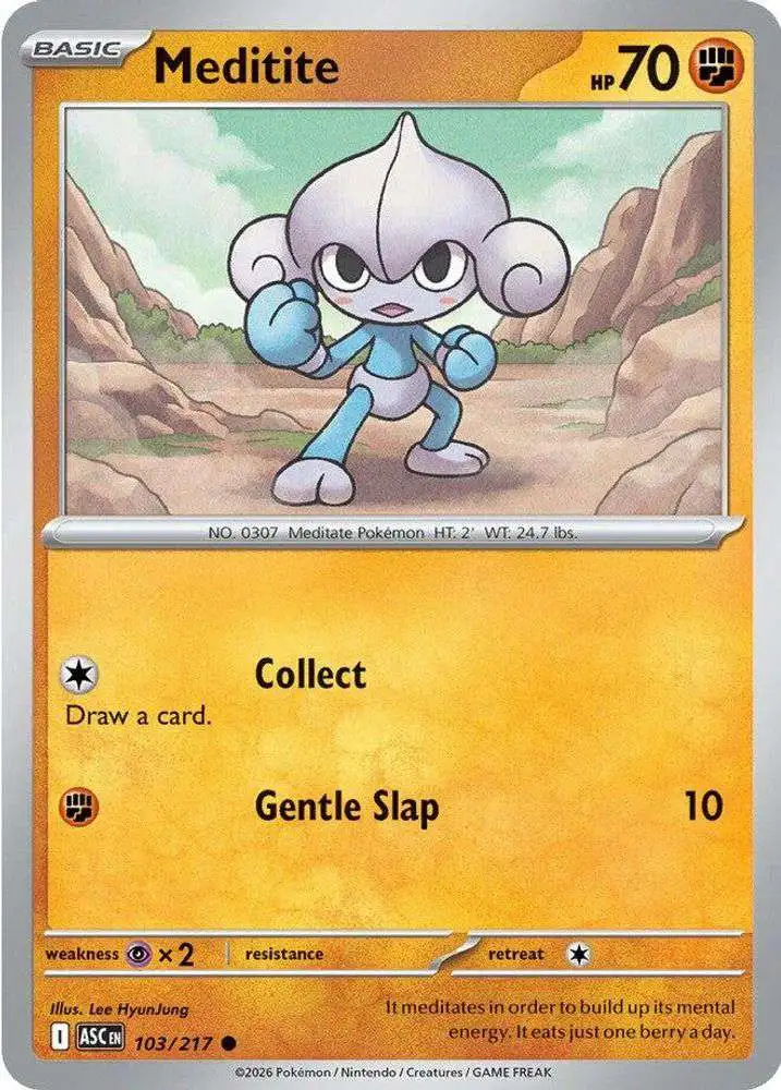 Pokemon Trading Card Game Ascended Heroes Common Meditite #103