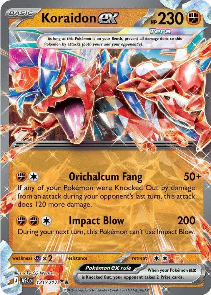 Pokemon Trading Card Game Ascended Heroes Double Rare Koraidon ex #121