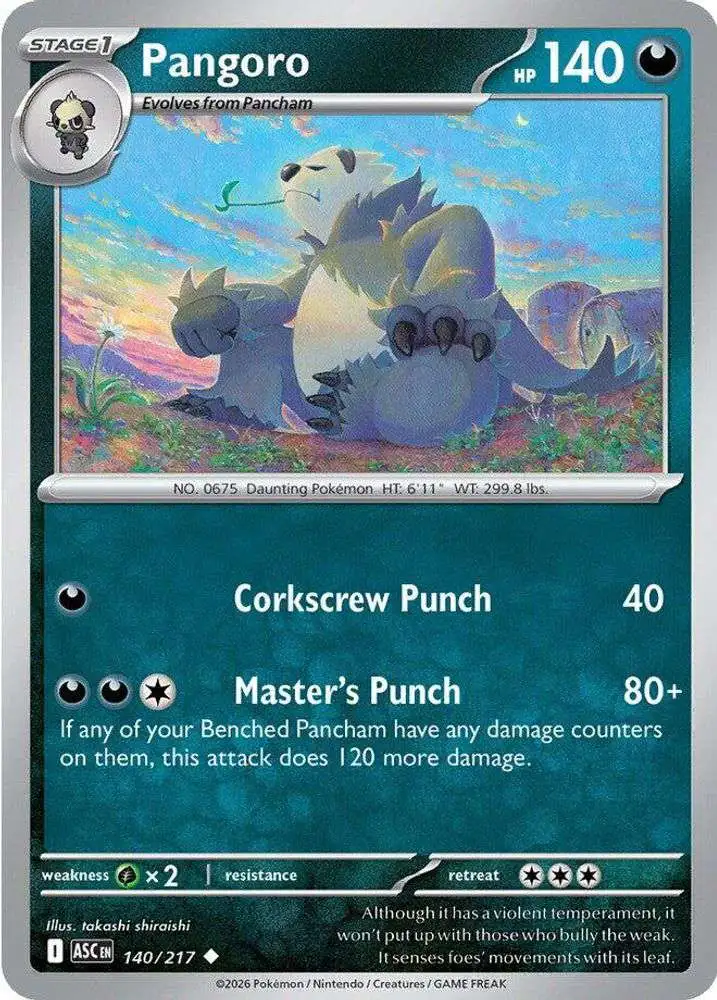 Pokemon Trading Card Game Ascended Heroes Uncommon Pangoro #140