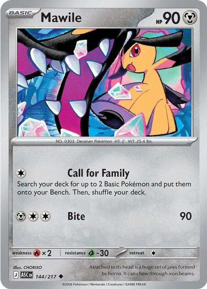Pokemon Trading Card Game Ascended Heroes Uncommon Mawile #144