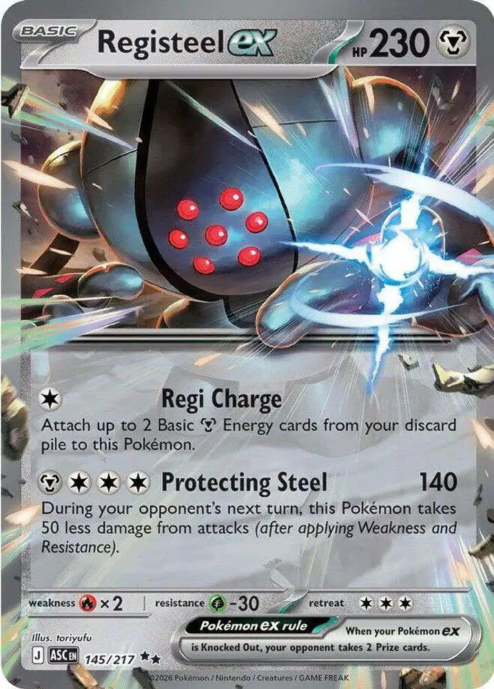 Pokemon Trading Card Game Ascended Heroes Double Rare Registeel ex #145