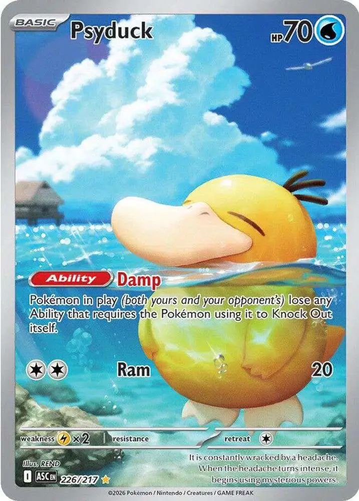 Pokemon Trading Card Game Ascended Heroes Illustration Rare Psyduck #226