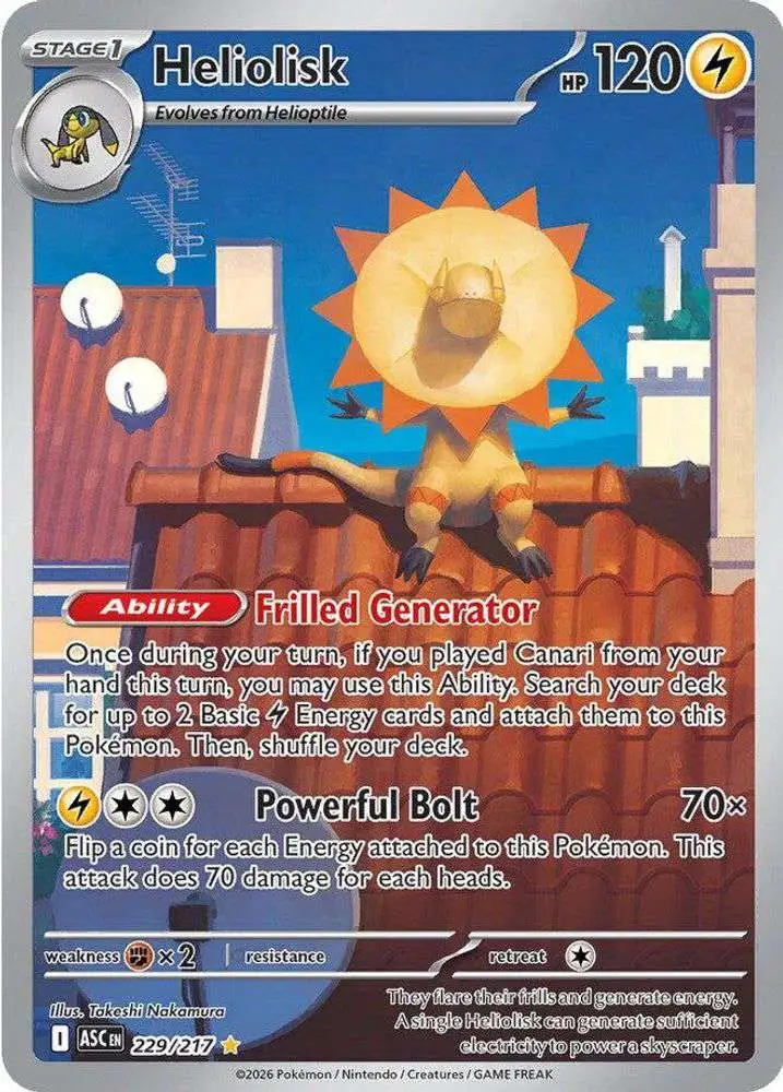 Pokemon Trading Card Game Ascended Heroes Illustration Rare Heliolisk #229