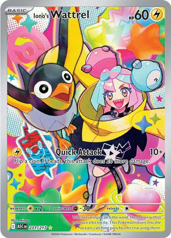 Pokemon Trading Card Game Ascended Heroes Single Card Illustration Rare Ionos Wattrel 231 - ToyWiz Pokemon Trading Card Game Ascended Heroes Single Card Illustration Rare Ionos Wattrel 231 - ToyWiz