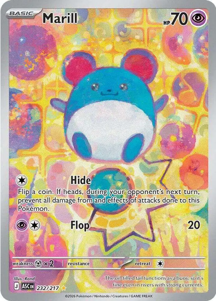 Pokemon Trading Card Game Ascended Heroes Illustration Rare Marill #232