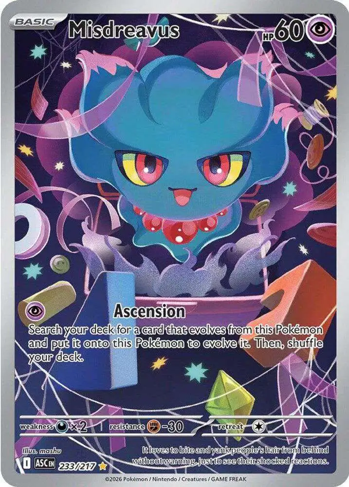 Pokemon Trading Card Game Ascended Heroes Single Card Illustration Rare  Misdreavus 233 - ToyWiz
