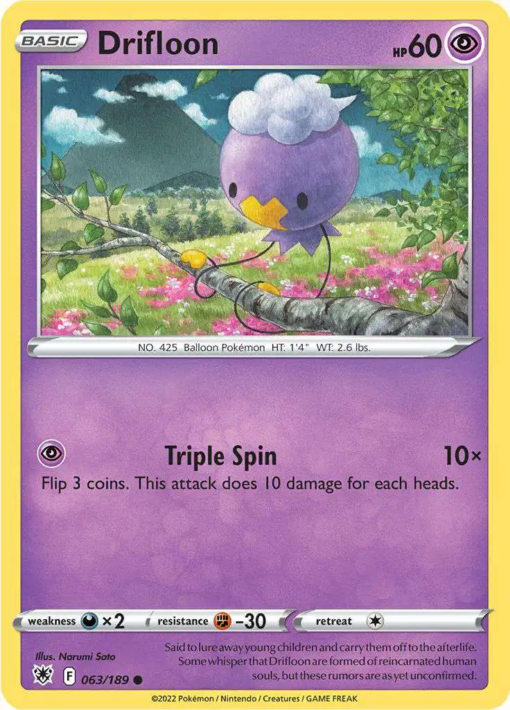 Pokemon Trading Card Game Sword & Shield Astral Radiance Common Drifloon #63