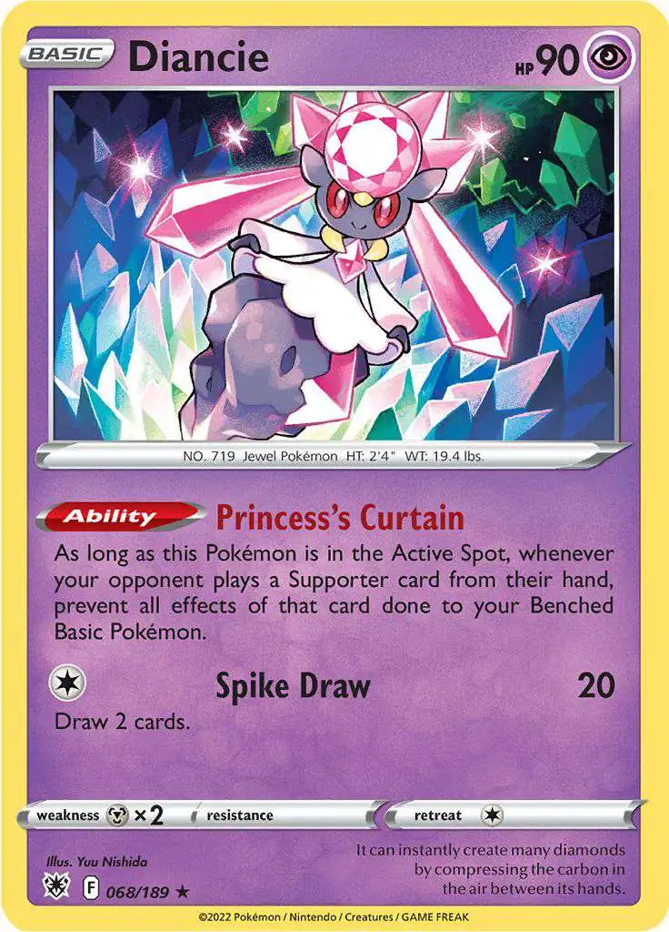 Pokemon Trading Card Game Sword & Shield Astral Radiance Rare Holo Diancie  #68