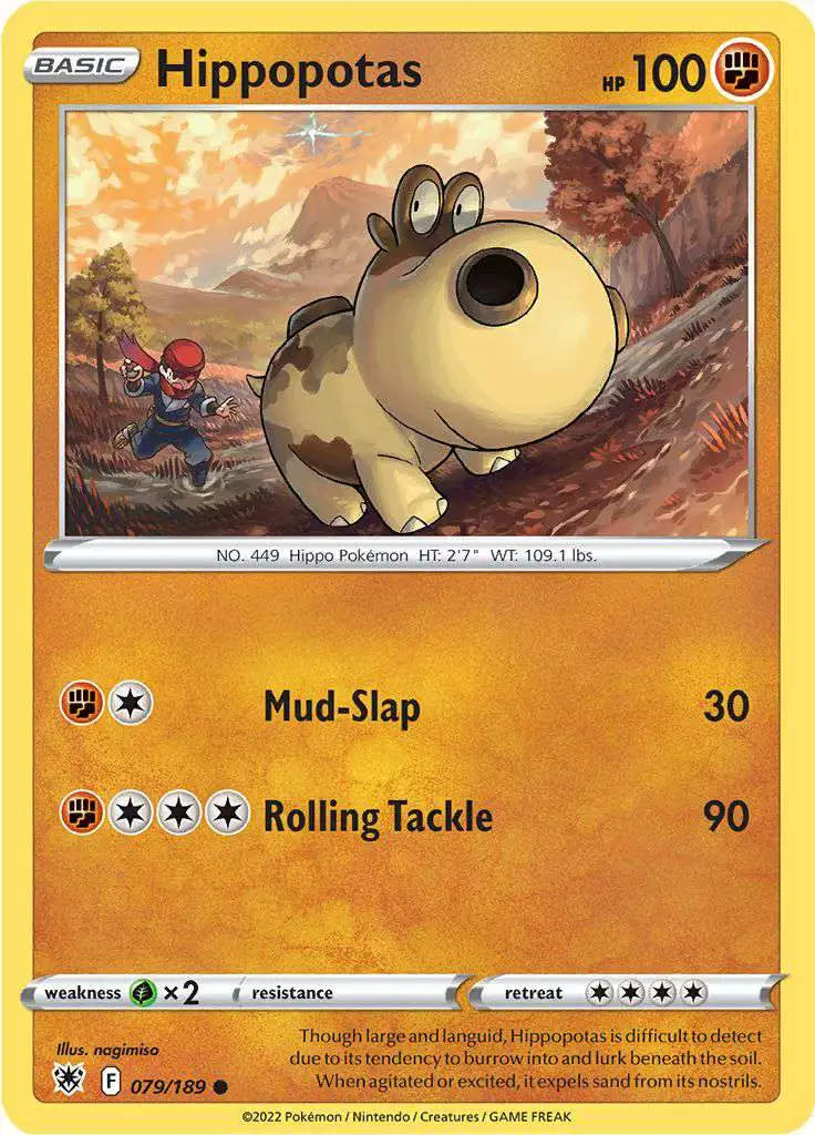 Pokemon Trading Card Game Sword & Shield Astral Radiance Common Hippopotas #79