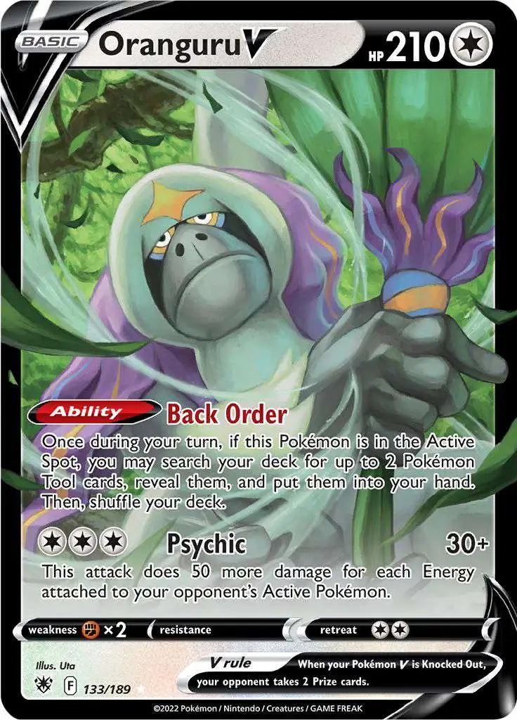Pokemon Trading Card Game Sword Shield Astral Radiance Single Card Ultra Rare Holo Oranguru V 133 - ToyWiz Pokemon Trading Card Game Sword Shield Astral Radiance Single Card Ultra Rare Holo Oranguru V 133 - ToyWiz