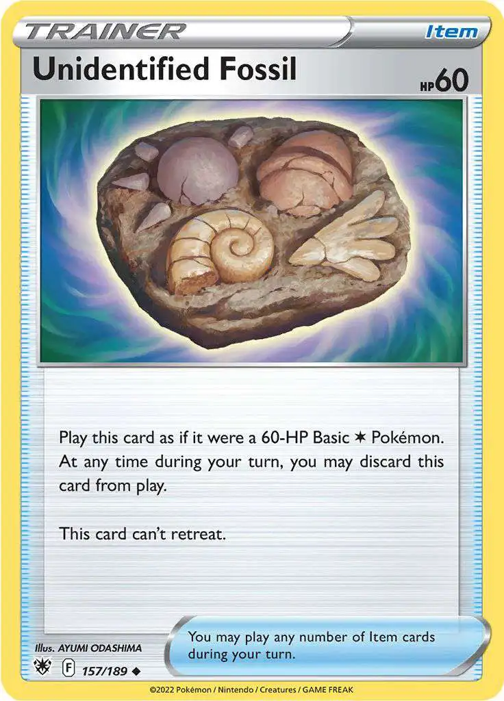 Pokemon Trading Card Game Sword Shield Astral Radiance Single Card Uncommon  Unidentified Fossil 157 - ToyWiz