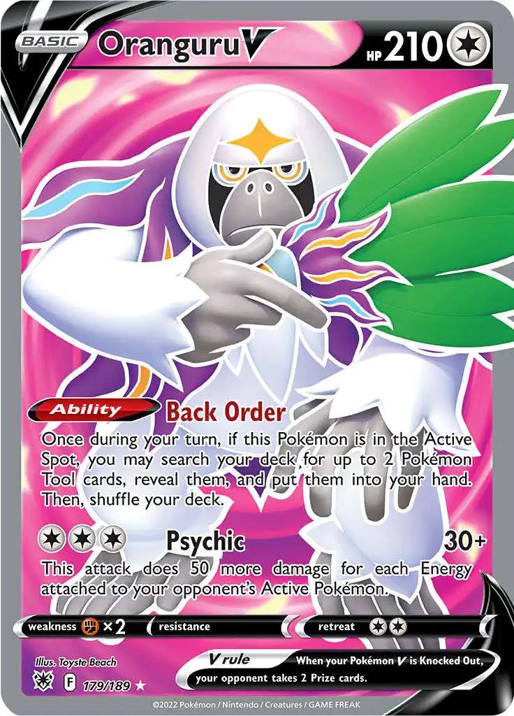 Pokemon Trading Card Game Sword Shield Astral Radiance Single Card Ultra  Rare Oranguru-V 179 - ToyWiz