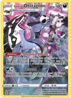 Pokemon Trading Card Game Sword & Shield Astral Radiance Ultra Rare Galarian Obstagoon TG10 [Trainer Gallery]