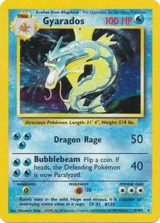 Pokemon Base Set Holo Rare Gyarados #6 [Heavily Played]