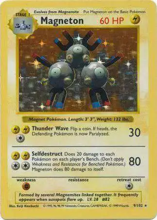 Pokemon Base Set Holo Rare Magneton #9 [Unlimited] [Damage]