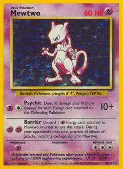 Pokemon Base Set Holo Rare Mewtwo #10 [Lightly Played]