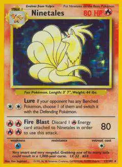 Pokemon Base Set Holo Rare Ninetales #12 [Unlimited] [Lightly Played]
