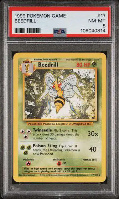 beedrill pokemon card value 17 102 Base Set Single Rare Lightly Played Stage 2 All Pokémon TCG card images The Pokémon Company Beedrill 17/102 Pokemon Trading Card
