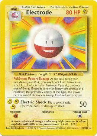 Pokemon Base Set Rare Electrode #21 [Heavily Played]