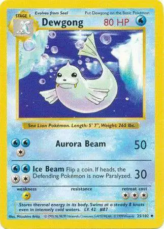 Pokemon Base Set Uncommon Dewgong #25 [Shadowless]