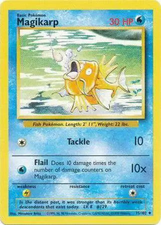 Pokemon Base Set Uncommon Magikarp #35 [Moderately Played]